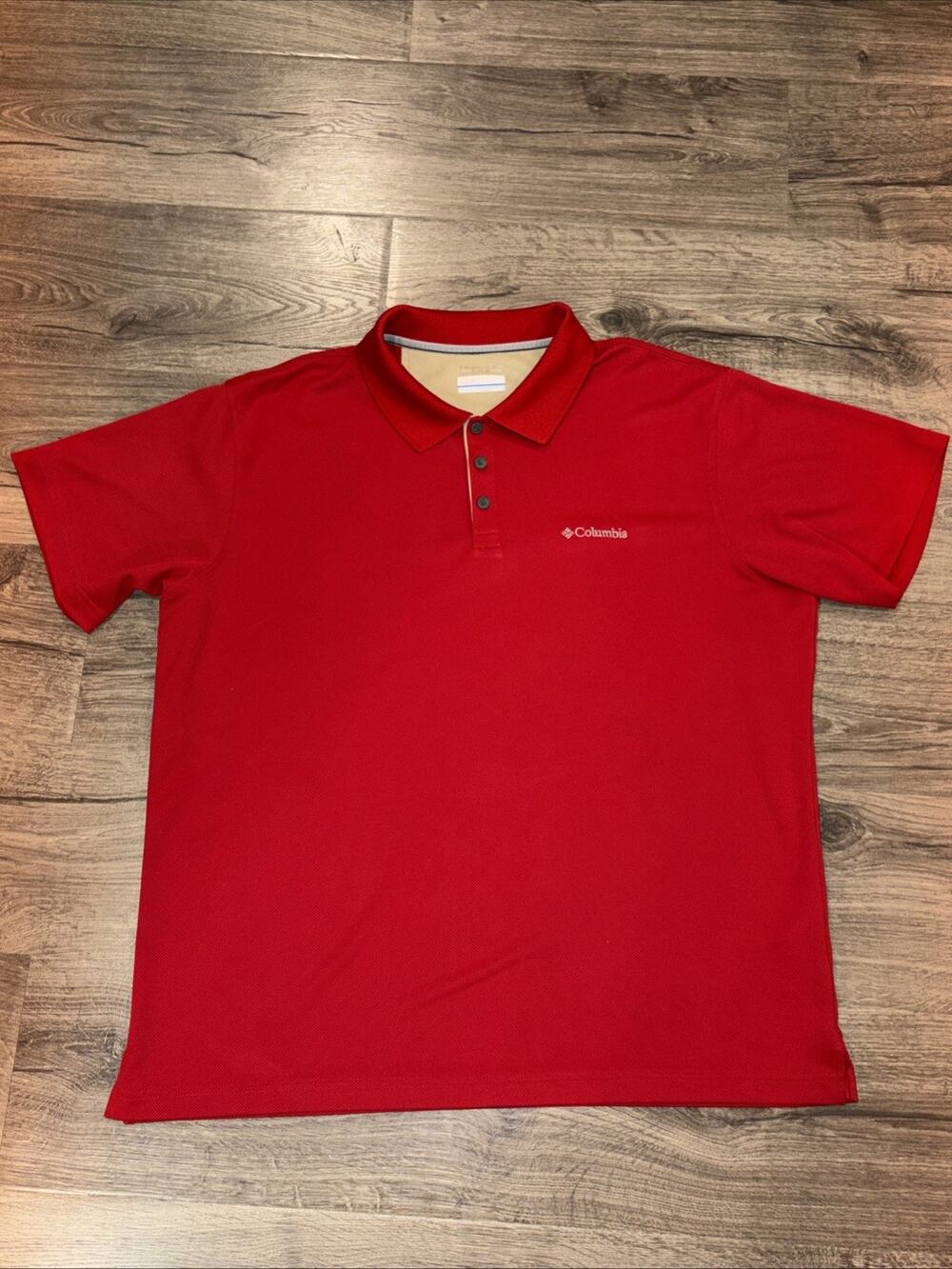 Columbia Collared Golf Utilizer Polo Shirt Red Short Sleeve Hike Size XL Men’s
